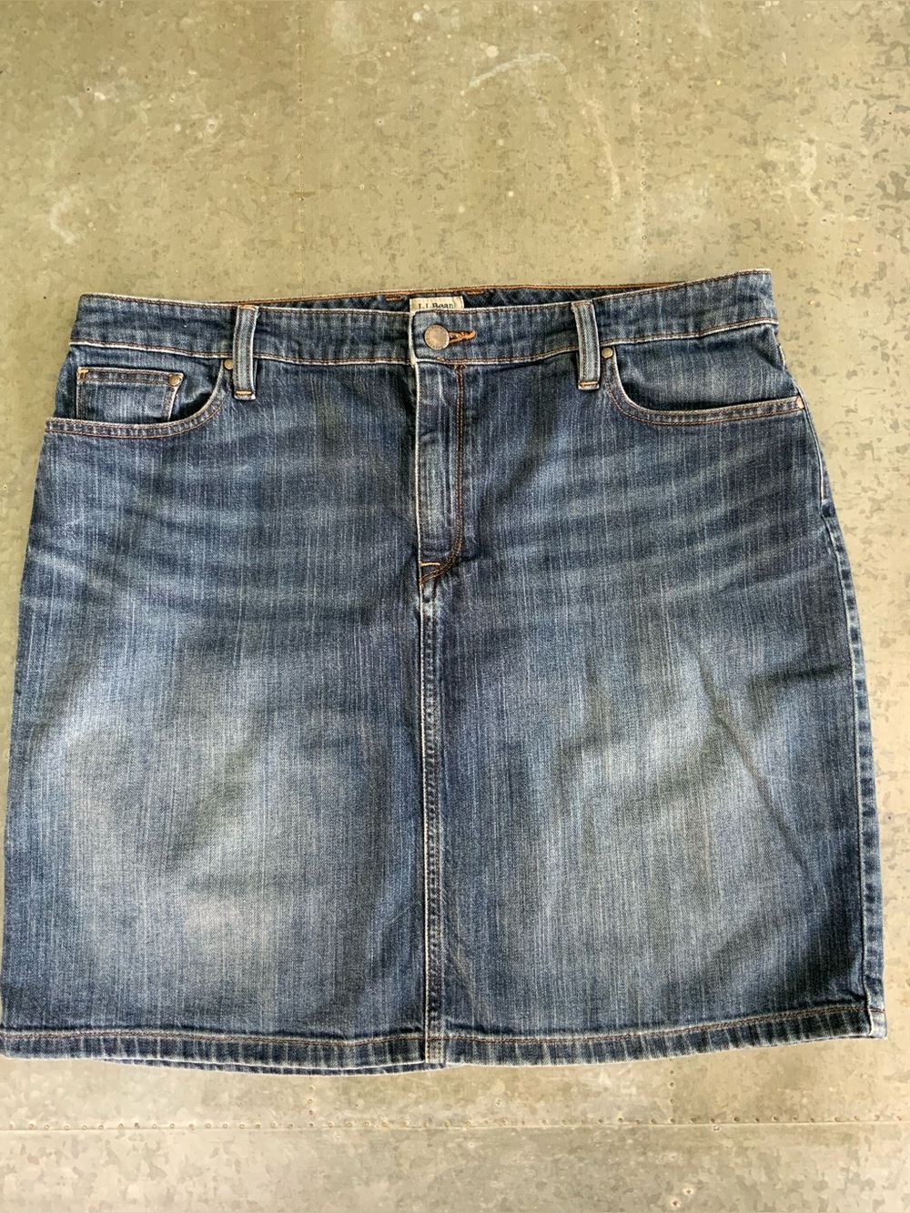 L.L. Bean Faded Blue Denim Mini Skirt